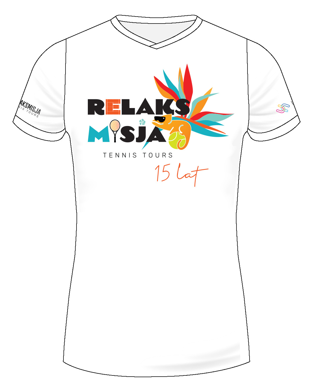 Koszulka tenisowa Relaksmisja 15 lecie 2025 – projekt UpToU